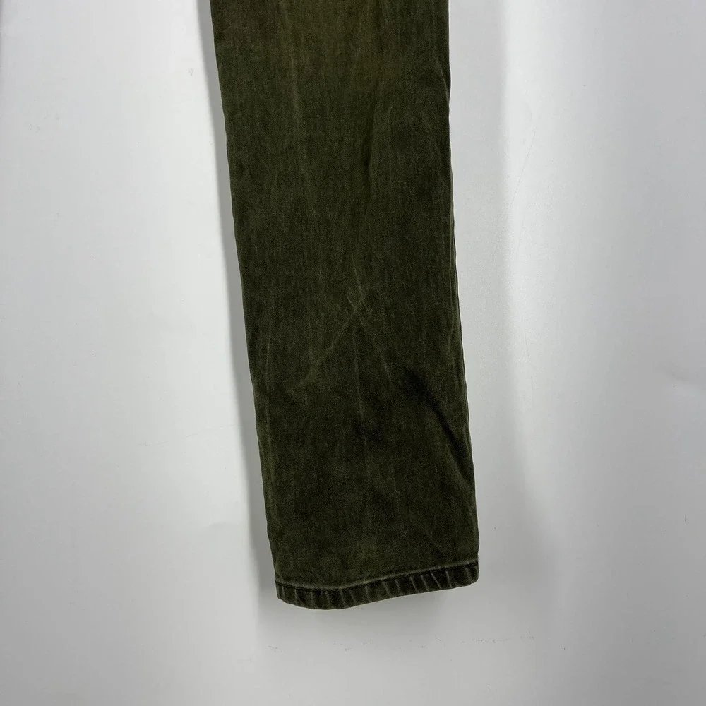 Dondup Gaubert Mens Olive Green Slim‎ Fit Velvet Corduroy Trousers Italy